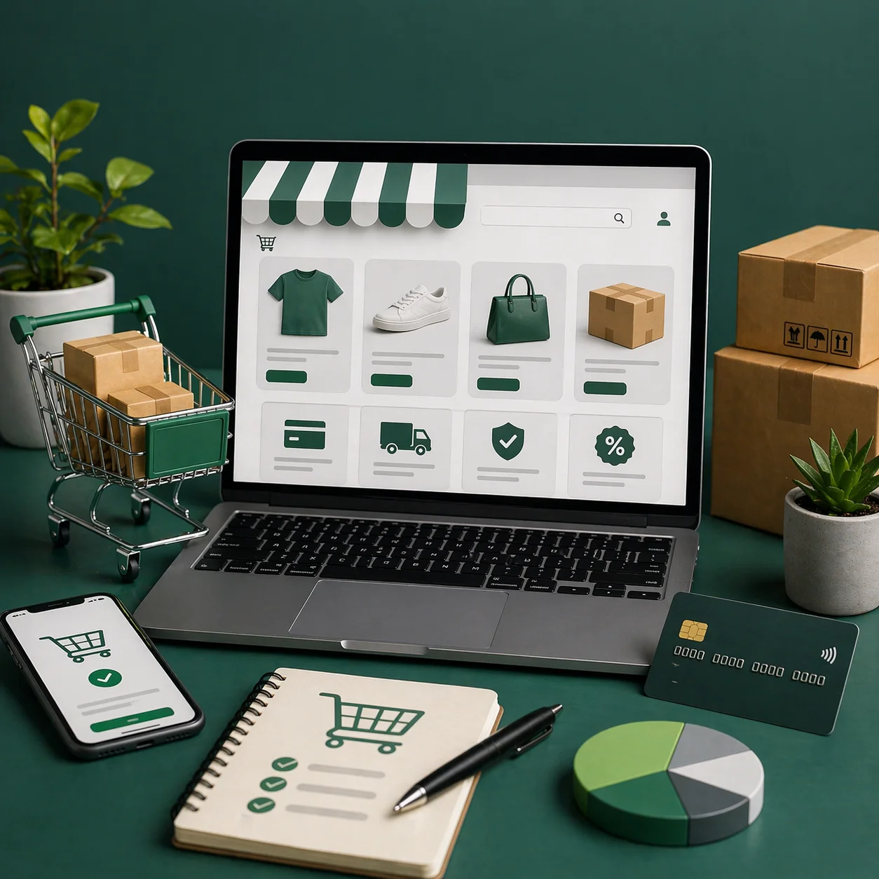 e ticaret sitesi paketlerini açıklayan görsel